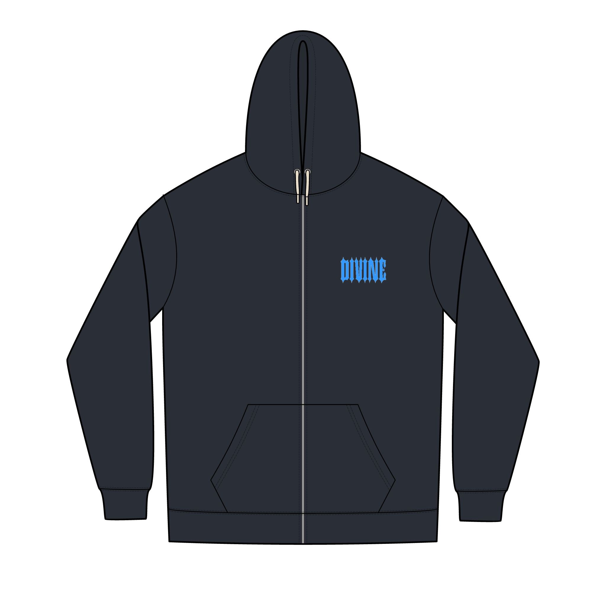 Divine Zip-up Hoodie With Thick Laces