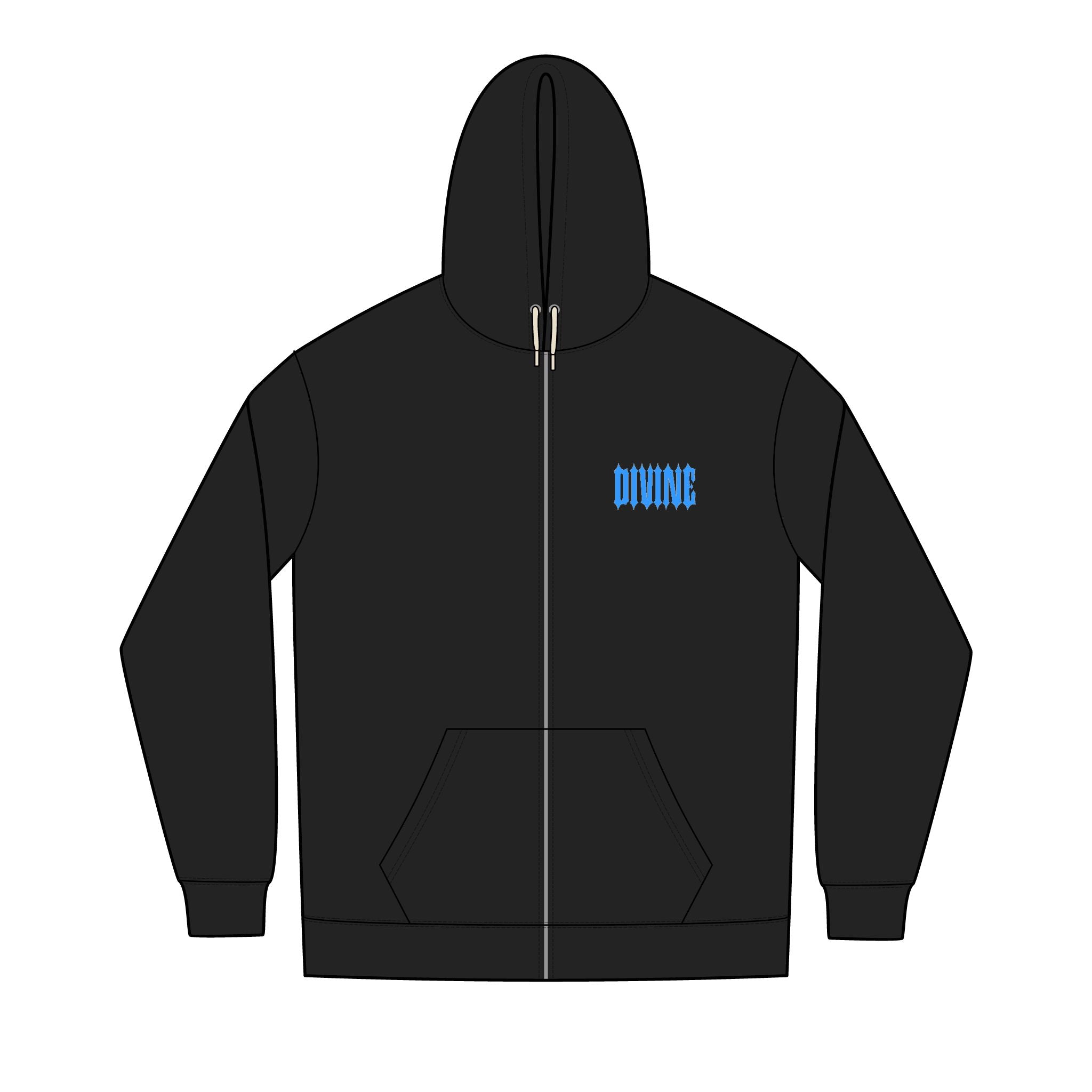 Divine Zip-up Hoodie With Thick Laces
