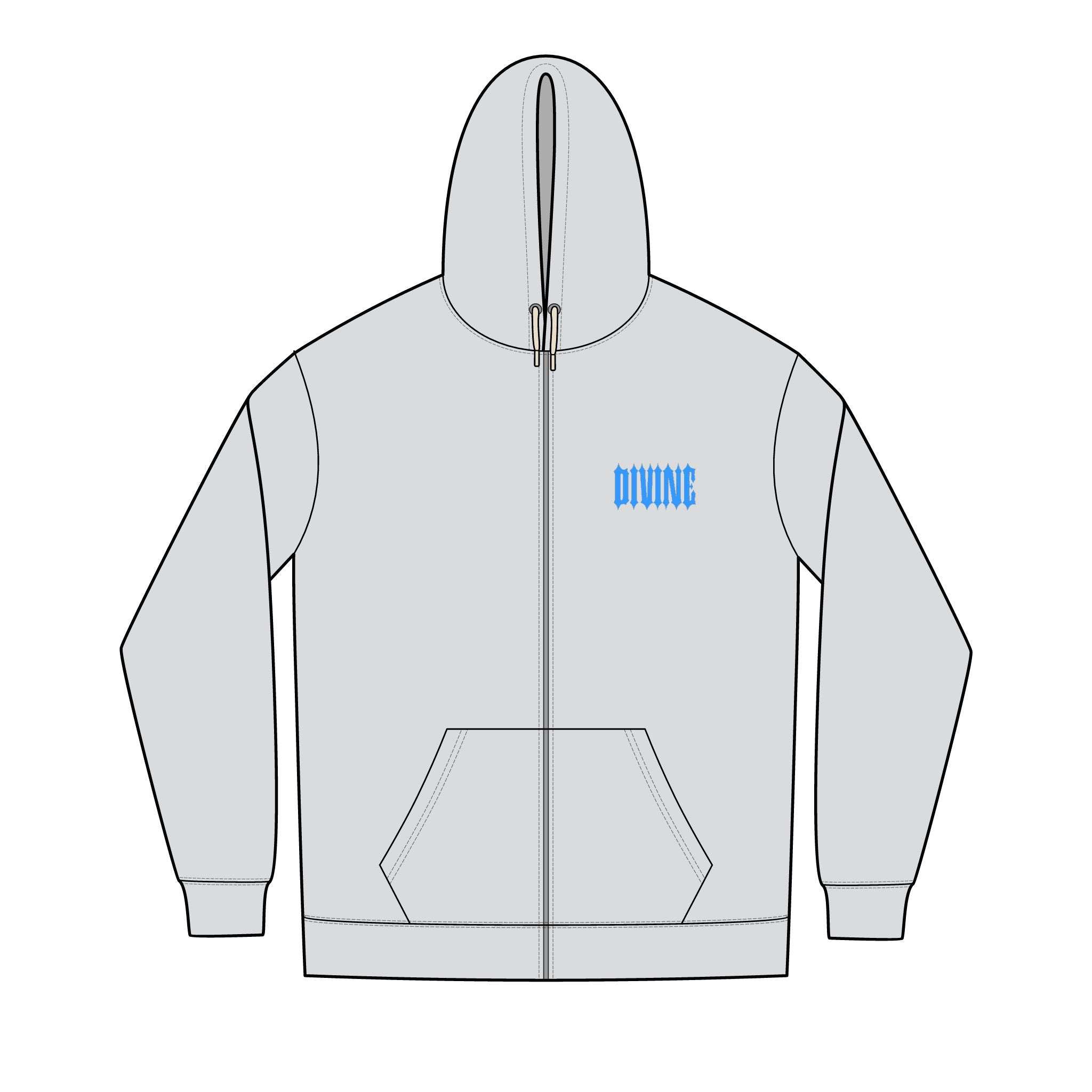 Divine Zip-up Hoodie With Thick Laces